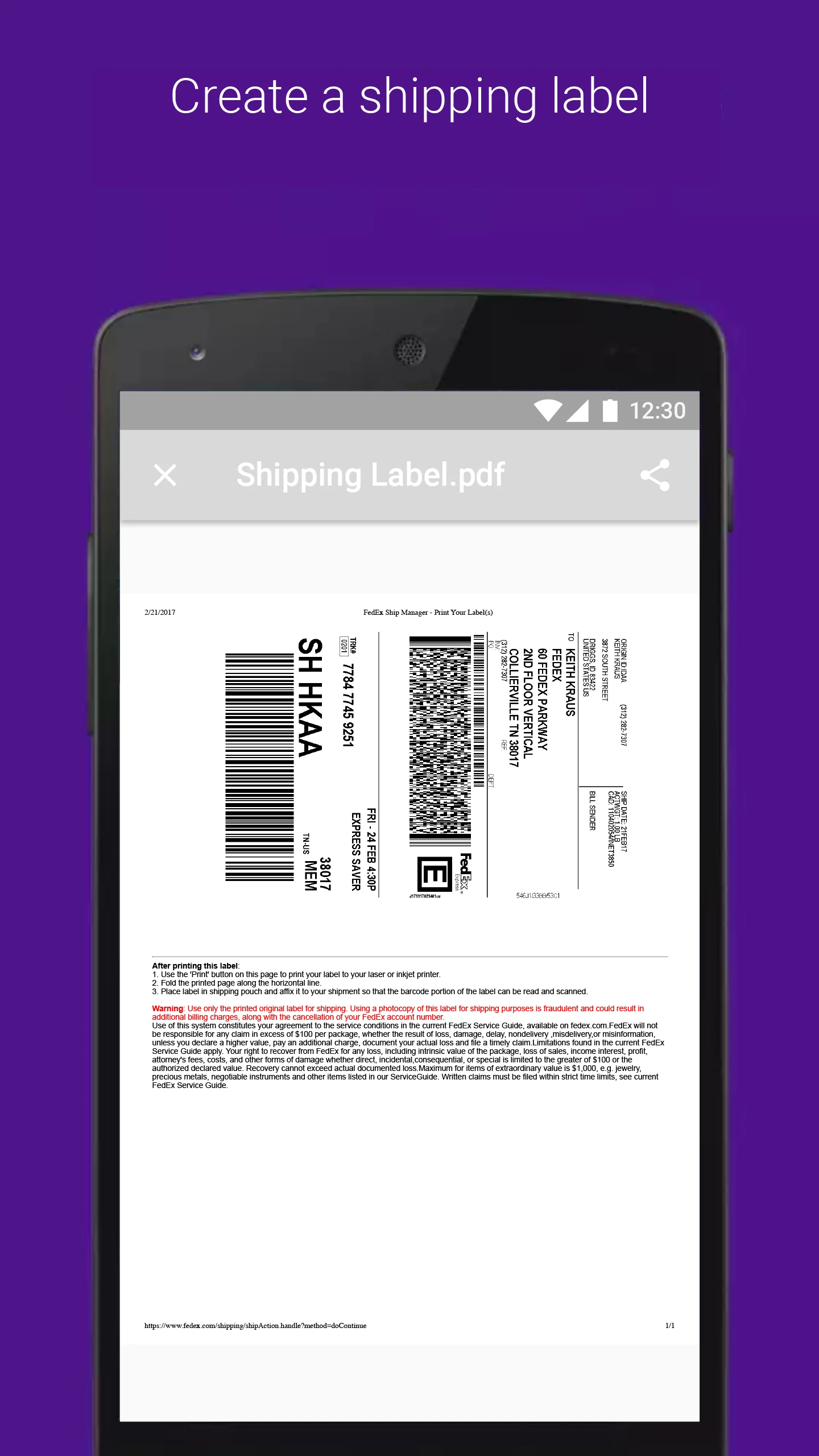 FedEx Mobile screenshot